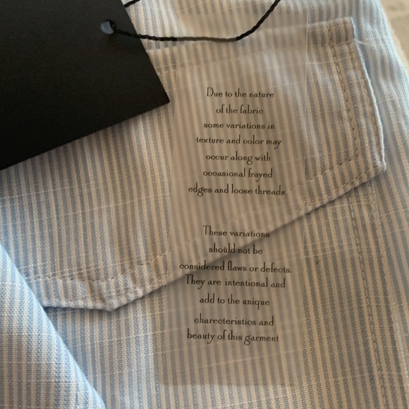 Nicole Miller Chambray/White Stripe Tie Front and working pockets Skirt NWT - Picture 4 of 6